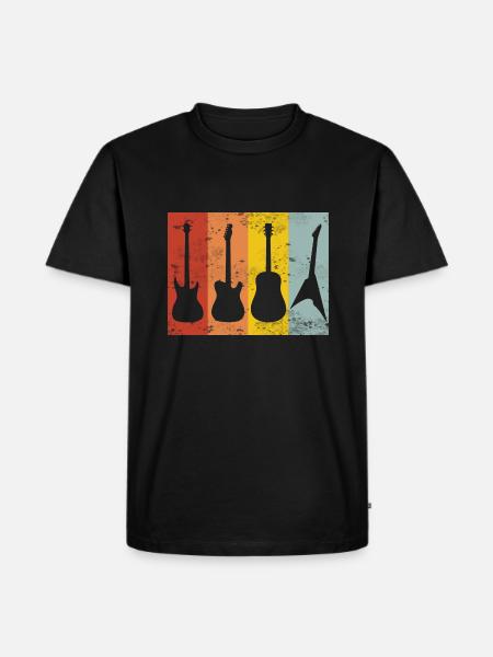 Guitar Retro - Men's Premium Organic T-Shirt - black