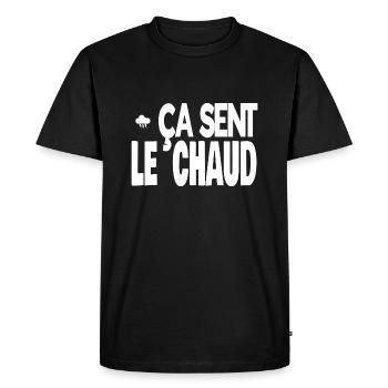 ça sent le chaud - T-shirt Premium bio Homme - noir - Devant - Nico (187cm)