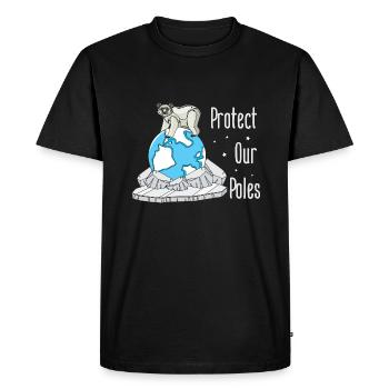 Protéger les pôles des ours polaires sur le globe et dans l’Arctique - T-shirt Premium bio Homme - noir - Devant - Nico (187cm)