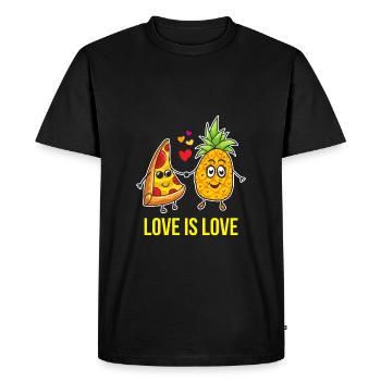 Chemise à pizza ananas - T-shirt Premium bio Homme - noir - Devant - Nico (187cm)