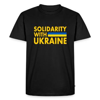 Solidarity with ukraine - Men's Premium Organic T-Shirt - black - Front - Nico (187cm)