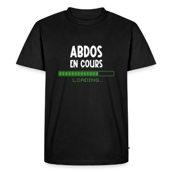 abdos en cours - T-shirt Premium bio Homme - noir - Devant - Nico (187cm)