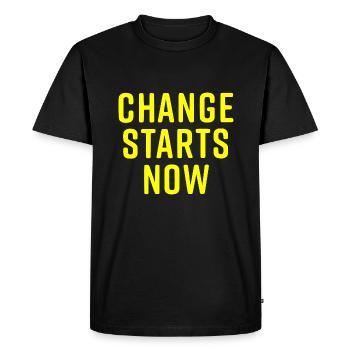 change starts now - T-shirt Premium bio Homme - noir - Devant - Nico (187cm)