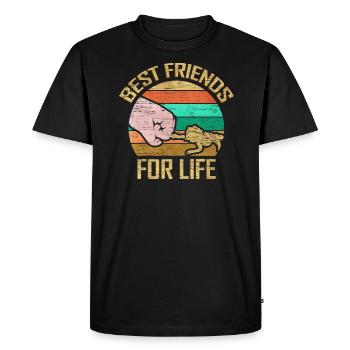 Meilleurs amis pour la vie Dragon barbu - T-shirt Premium bio Homme - noir - Devant - Nico (187cm)