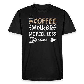 Le café me fait me sentir moins meurtrier - T-shirt Premium bio Homme - noir - Devant - Nico (187cm)