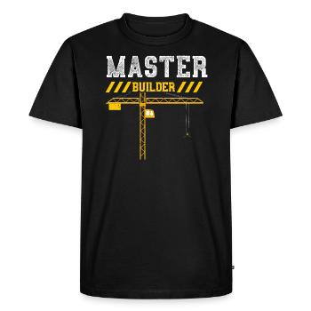 Maître constructeur - T-shirt Premium bio Homme - noir - Devant - Nico (187cm)