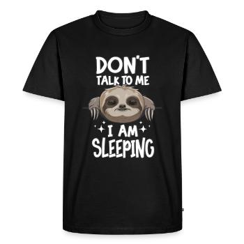 Ne me parle pas, je dors - T-shirt Premium bio Homme - noir - Devant - Nico (187cm)