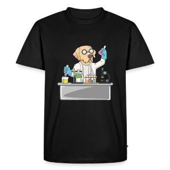 Laboratoire de chimie canine | Chimiste - T-shirt Premium bio Homme - noir - Devant - Nico (187cm)