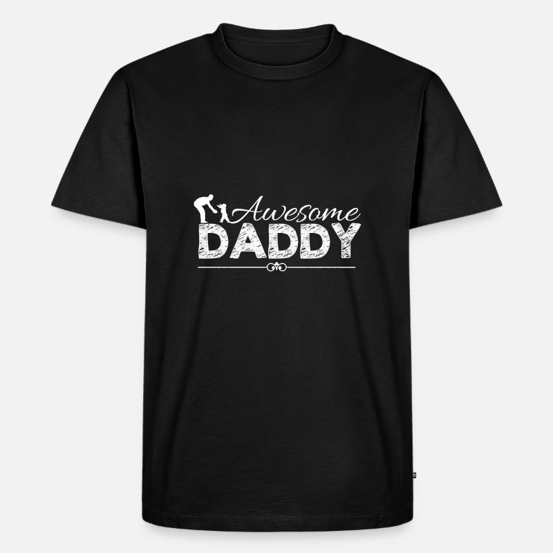 Papa - Männer Premium Bio T-Shirt - Schwarz