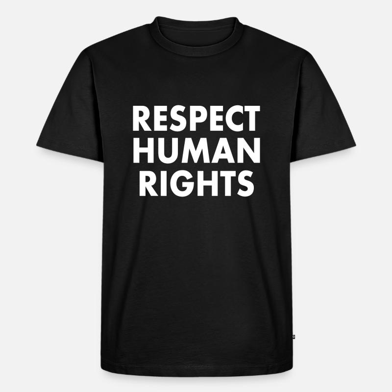 Respect human rights - Männer Premium Bio T-Shirt - Schwarz