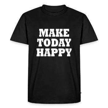 Make today happy - T-shirt Premium bio Homme - noir - Devant - Nico (187cm)