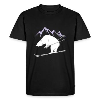 Snowboard Bear - Männer Premium Bio T-Shirt - Schwarz - Vorne - Nico (187cm)