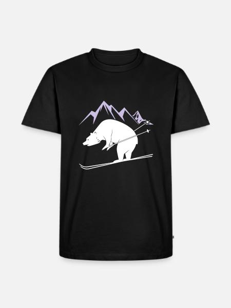Snowboard Bear - Männer Premium Bio T-Shirt - Schwarz