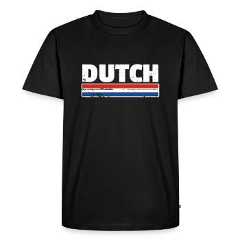 Pays-Bas néerlandais Drapeau néerlandais Pays-Bas - T-shirt Premium bio Homme - noir - Devant - Nico (187cm)