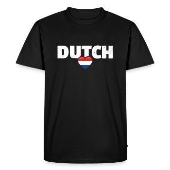 Pays-Bas néerlandais Drapeau néerlandais Pays-Bas - T-shirt Premium bio Homme - noir - Devant - Nico (187cm)