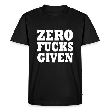 Zero fucks given - Men's Premium Organic T-Shirt - black - Front - Nico (187cm)
