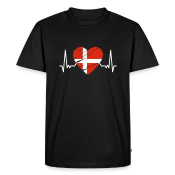 Drapeau du Danemark Scandinavie Drapeau du Danemark Voyage - T-shirt Premium bio Homme - noir - Devant - Nico (187cm)