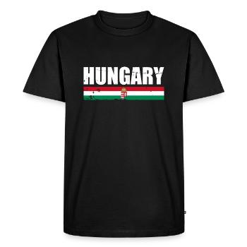 Hongrie Vintage Hongrie Drapeau hongrois - T-shirt Premium bio Homme - noir - Devant - Nico (187cm)