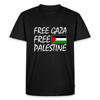 Free gaza Free palestine - T-shirt Premium bio Homme - noir - Devant - Nico (187cm)