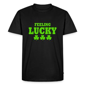 feeling lucky - Men's Premium Organic T-Shirt - black - Front - Nico (187cm)