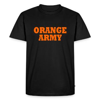 Orange army - Men's Premium Organic T-Shirt - black - Front - Nico (187cm)