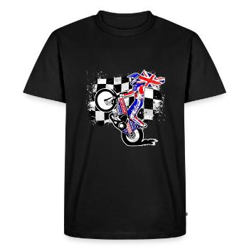 Speedway - Union Jack - UK Flag - T-shirt Premium bio Homme - noir - Devant - Nico (187cm)