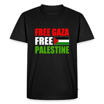 Free gaza free palestine - T-shirt Premium bio Homme - noir - Devant - Nico (187cm)