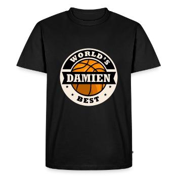 Damien world s best joueur de basketball - T-shirt Premium bio Homme - noir - Devant - Nico (187cm)