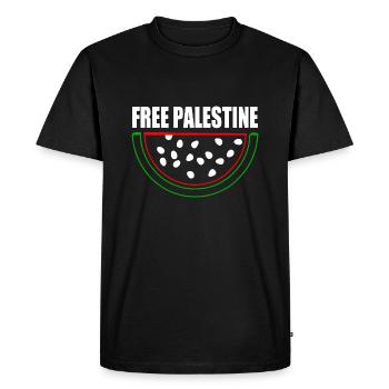 Free palestine - T-shirt Premium bio Homme - noir - Devant - Nico (187cm)