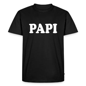 Papi - T-shirt Premium bio Homme - noir - Devant - Nico (187cm)