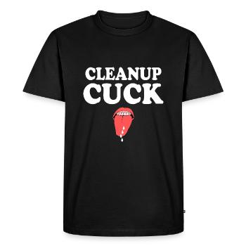 cleanup cuck - cuckold - T-shirt Premium bio Homme - noir - Devant - Nico (187cm)