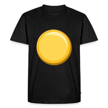Bouton d’icône de modèle de modèle d’autocollant doré - T-shirt Premium bio Homme - noir - Devant - Nico (187cm)