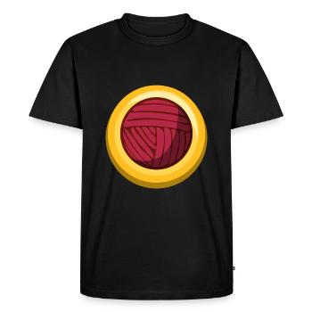 Icône de couture d’autocollant Wollknäul - T-shirt Premium bio Homme - noir - Devant - Nico (187cm)