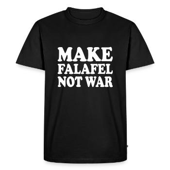 Make falafel not war - Men's Premium Organic T-Shirt - black - Front - Nico (187cm)