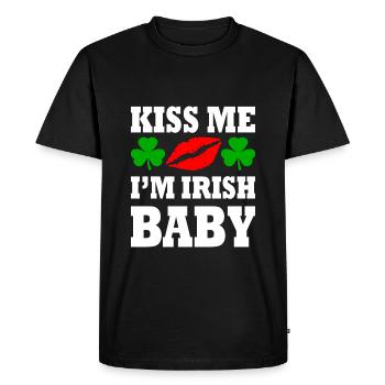 kiss me im irish baby - T-shirt Premium bio Homme - noir - Devant - Nico (187cm)