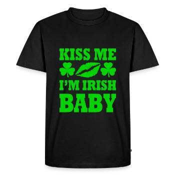 kiss me im irish baby - T-shirt Premium bio Homme - noir - Devant - Nico (187cm)