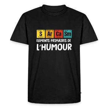 sarcasme - T-shirt Premium bio Homme - noir - Devant - Nico (187cm)