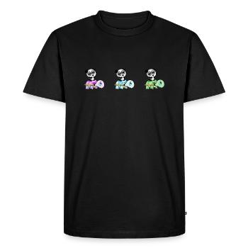trois tortues avec des pandas sur le dos - T-shirt Premium bio Homme - noir - Devant - Nico (187cm)