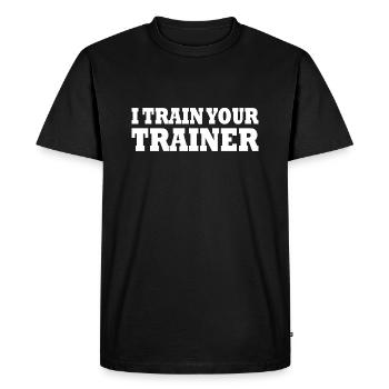 I train your trainer - T-shirt Premium bio Homme - noir - Devant - Nico (187cm)