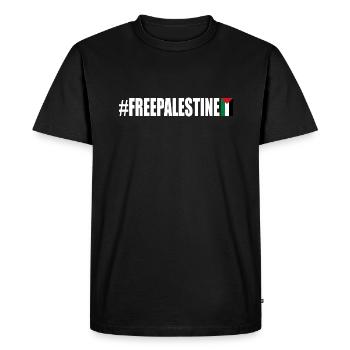 Free palestine - T-shirt Premium bio Homme - noir - Devant - Nico (187cm)