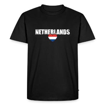 Pays-Bas Vintage Drapeau néerlandais Pays-Bas - T-shirt Premium bio Homme - noir - Devant - Nico (187cm)
