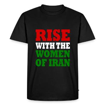 Rise with the women of iran - Men's Premium Organic T-Shirt - black - Front - Nico (187cm)