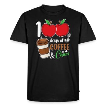 100 Days of Coffee & Chaos School Teacher - Men's Premium Organic T-Shirt - black - Front - Nico (187cm)