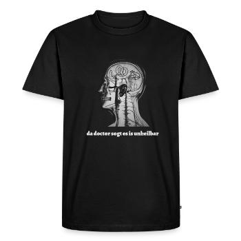 it's incurable... Bavarian saying - Men's Premium Organic T-Shirt - black - Front - Nico (187cm)