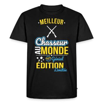 Meilleur Chasseur au monde - 100% génial - T-shirt Premium bio Homme - noir - Devant - Nico (187cm)