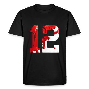 NO. 12 NUMBER 12 RED WHITE 12TH BIRTHDAY - Men's Premium Organic T-Shirt - black - Front - Nico (187cm)
