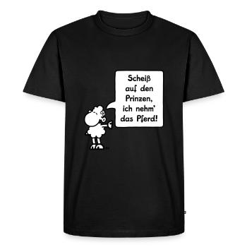 Sheepworld Scheiß auf den Prinzen - Männer Premium Bio T-Shirt - Schwarz - Vorne - Nico (187cm)
