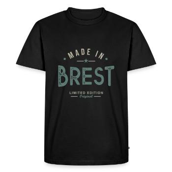 MADE IN BREST gift for Bretons - Men's Premium Organic T-Shirt - black - Front - Nico (187cm)