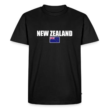Drapeau néo-zélandais Nouvelle-Zélande Nouvelle-Zélande - T-shirt Premium bio Homme - noir - Devant - Nico (187cm)