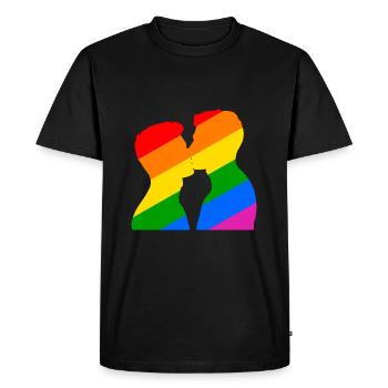 L’amour gay est érotique - T-shirt Premium bio Homme - noir - Devant - Nico (187cm)